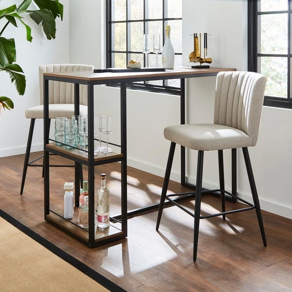 Taylor Counter Height Bar Stool, Natural Fabric 4 Taylor Counter Height Bar Stool, Natural Fabric - Image 2