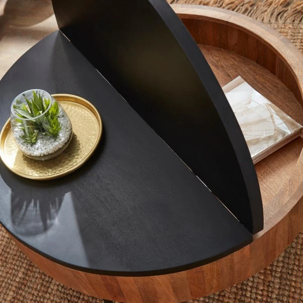 Jaya Round Storage Coffee Table, Mango Wood 8 Jaya Round Storage Coffee Table, Mango Wood - Image 6