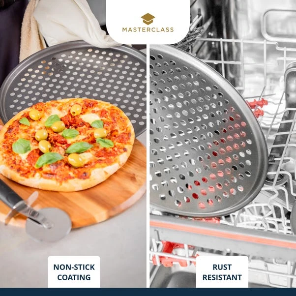 MasterClass Non Stick Pizza Crisper Round 32cm 8 MasterClass Non Stick Pizza Crisper Round 32cm - Image 6