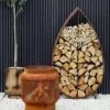 Sculptural Leaf On Stand Log Storage -Home Furnishing Store 30849630