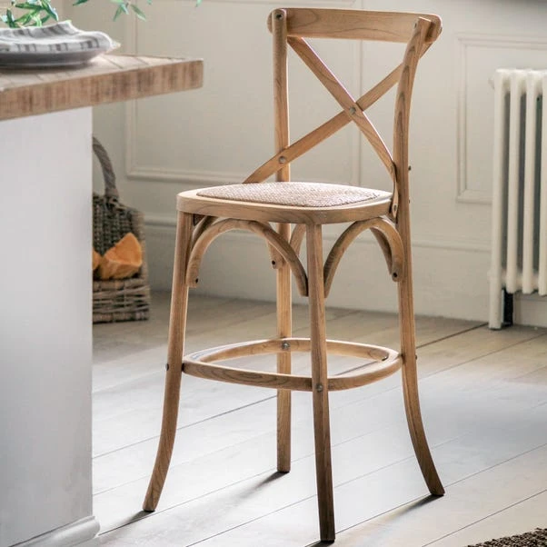 Cannock Set Of 2 Bar Stools, Rattan 3 Cannock Set Of 2 Bar Stools, Rattan
