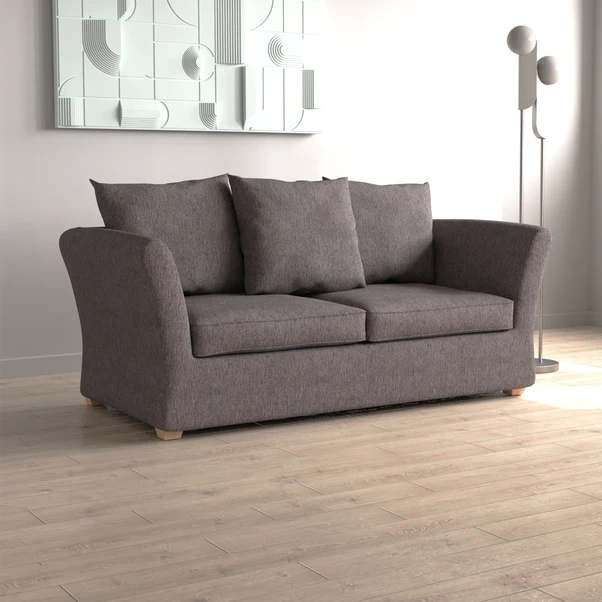 Emmett Woven Fabric 2 Seater Double Sofa Bed 3 Emmett Woven Fabric 2 Seater Double Sofa Bed