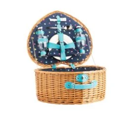 Mini Confetti Heart Shape Picnic Basket With Picnicware 6 Mini Confetti Heart Shape Picnic Basket With Picnicware -Home Furnishing Store 30851691 alt01