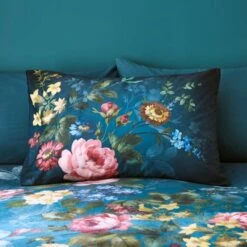 Arabella Blue Floral Luxury Velvet Duvet Cover & Pillowcase Set -Home Furnishing Store 30854981 alt02