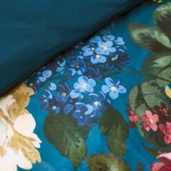 Arabella Blue Floral Luxury Velvet Duvet Cover & Pillowcase Set -Home Furnishing Store 30854983 alt04