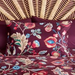 Delilah Purple Floral Fruit Tree Luxury Velvet Duvet Cover & Pillowcase Set -Home Furnishing Store 30854986 alt01