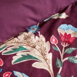 Delilah Purple Floral Fruit Tree Luxury Velvet Duvet Cover & Pillowcase Set -Home Furnishing Store 30854986 alt03