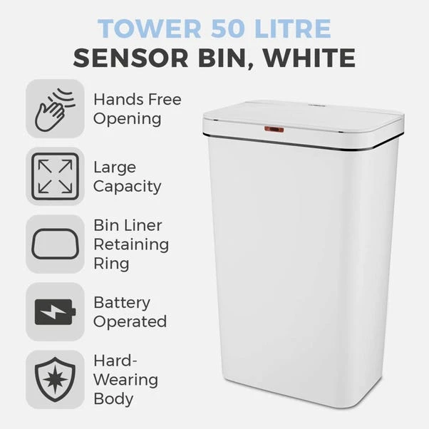 Tower 50L Rectangular Sensor Bin 14 Tower 50L Rectangular Sensor Bin - Image 12