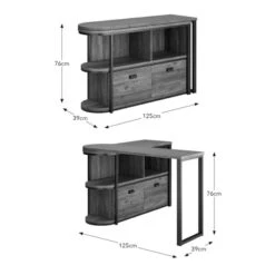 Fulton Pine Swivel Desk -Home Furnishing Store 30857094 alt09