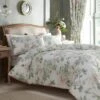 Campion Green And Coral Cotton Sateen Duvet Cover And Pillowcase Set