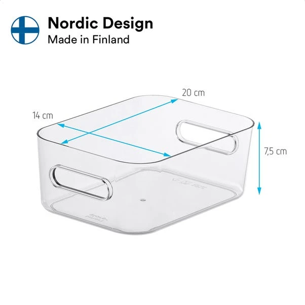 Compact Storage Tub Small With Lids 1.5L Set Of 5, Clear 4 Compact Storage Tub Small With Lids 1.5L Set Of 5, Clear - Image 2
