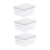Compact Storage Tub Large With Lids 15.4L Set Of 3, Clear -Home Furnishing Store 30859472