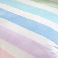 Rainbow Watercolour Stripe Duvet Cover & Pillowcase Set 25 Rainbow Watercolour Stripe Duvet Cover & Pillowcase Set -Home Furnishing Store 30861122 alt05