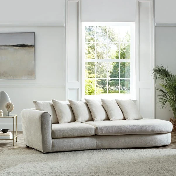 Blake Curved Arm Scatter Back Soft Texture Chenille Light Natural Corner Chaise 14 Blake Curved Arm Scatter Back Soft Texture Chenille Light Natural Corner Chaise - Image 12