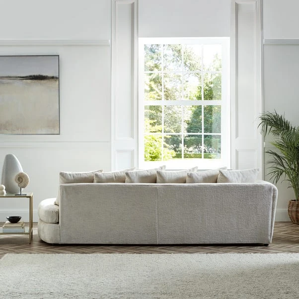 Blake Curved Arm Scatter Back Soft Texture Chenille Light Natural Corner Chaise 16 Blake Curved Arm Scatter Back Soft Texture Chenille Light Natural Corner Chaise - Image 14