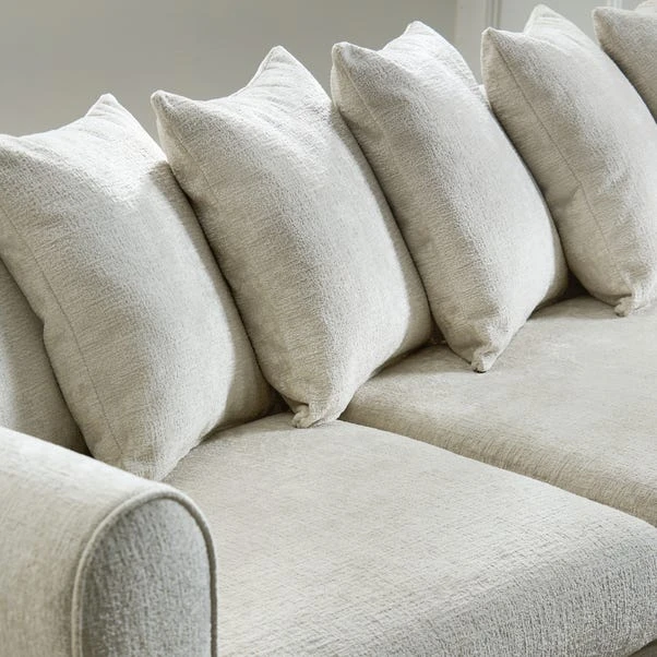 Blake Curved Arm Scatter Back Soft Texture Chenille Light Natural Corner Chaise 18 Blake Curved Arm Scatter Back Soft Texture Chenille Light Natural Corner Chaise - Image 16