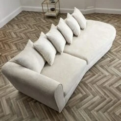 Blake Curved Arm Scatter Back Soft Texture Chenille Light Natural Corner Chaise 38 Blake Curved Arm Scatter Back Soft Texture Chenille Light Natural Corner Chaise -Home Furnishing Store 30861326 alt06