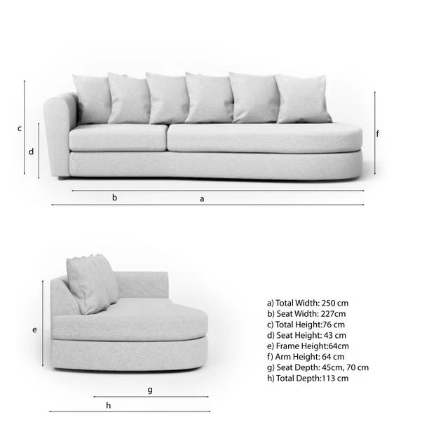 Blake Curved Arm Scatter Back Soft Texture Chenille Light Natural Corner Chaise 22 Blake Curved Arm Scatter Back Soft Texture Chenille Light Natural Corner Chaise - Image 20