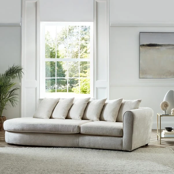 Blake Curved Arm Scatter Back Soft Texture Chenille Light Natural Corner Chaise 5 Blake Curved Arm Scatter Back Soft Texture Chenille Light Natural Corner Chaise - Image 3