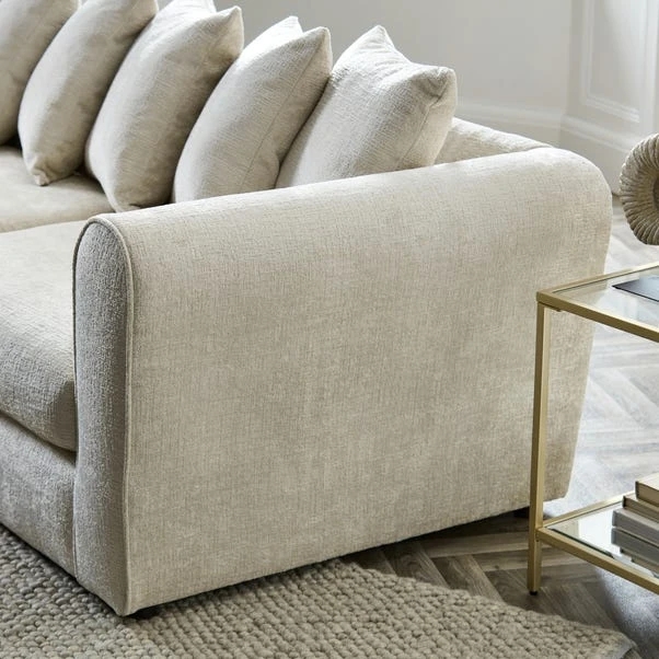 Blake Curved Arm Scatter Back Soft Texture Chenille Light Natural Corner Chaise 7 Blake Curved Arm Scatter Back Soft Texture Chenille Light Natural Corner Chaise - Image 5