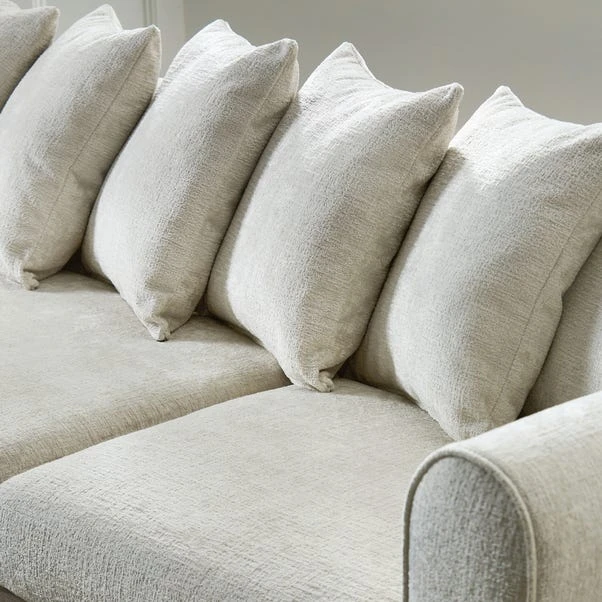 Blake Curved Arm Scatter Back Soft Texture Chenille Light Natural Corner Chaise 8 Blake Curved Arm Scatter Back Soft Texture Chenille Light Natural Corner Chaise - Image 6