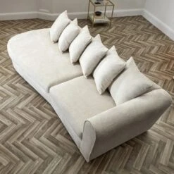 Blake Curved Arm Scatter Back Soft Texture Chenille Light Natural Corner Chaise 28 Blake Curved Arm Scatter Back Soft Texture Chenille Light Natural Corner Chaise -Home Furnishing Store 30861327 alt06