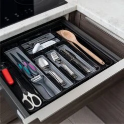 Addis Black & Grey Extendable Drawer Organiser
