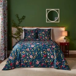 Dorma Modern Romance Vintage Blue 100% Cotton Bedspread 14 Dorma Modern Romance Vintage Blue 100% Cotton Bedspread -Home Furnishing Store 30862309