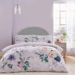 Tansy Floral Cotton Sateen Duvet Cover And Pillowcase Set 26 Tansy Floral Cotton Sateen Duvet Cover And Pillowcase Set -Home Furnishing Store 30862379