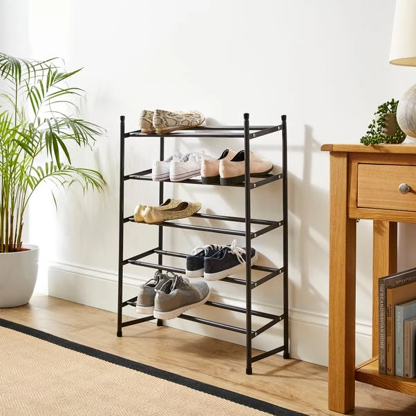 5 Tier Extendable Metal Shoe Rack 6 5 Tier Extendable Metal Shoe Rack - Image 4