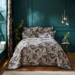 Dorma Gilded Crane Charcoal Bedspread -Home Furnishing Store 30862916