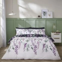 Catherine Lansfield Wisteria Reversible White Duvet Cover & Pillowcase Set -Home Furnishing Store 30867187 alt02