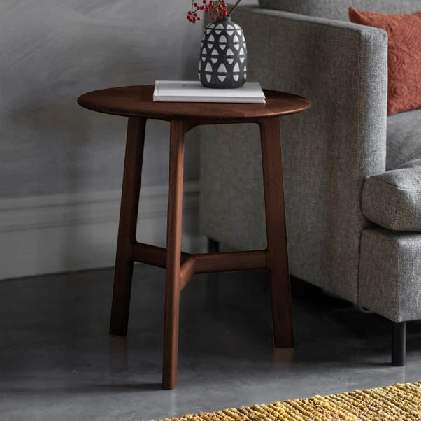 Mabie Walnut Round Side Table 3 Mabie Walnut Round Side Table