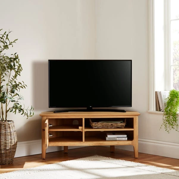 Churchgate Walton Corner TV Unit For TVs Up To 42", Oak 4 Churchgate Walton Corner TV Unit For TVs Up To 42", Oak - Image 2
