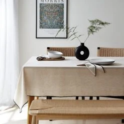 Contrast Stitch Tablecloth -Home Furnishing Store 30872287