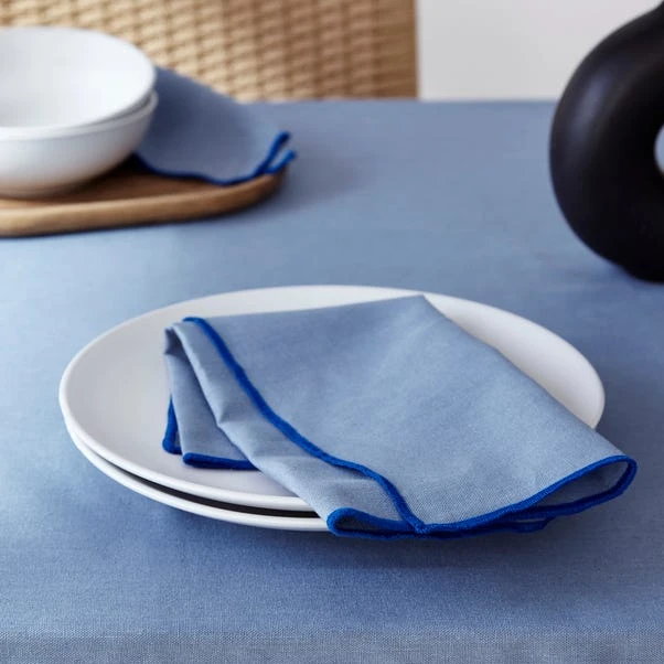 Set Of 4 Contrast Stitch Napkins 3 Set Of 4 Contrast Stitch Napkins