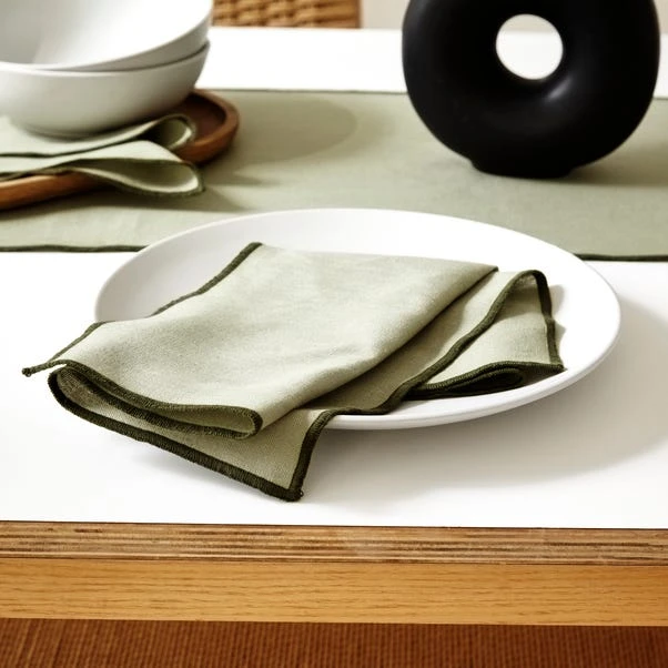 Set Of 4 Contrast Stitch Napkins 5 Set Of 4 Contrast Stitch Napkins - Image 3