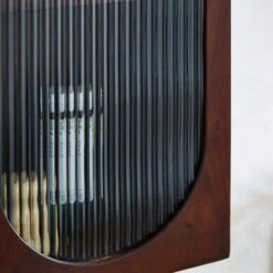 Elias Wall Cabinet, Acacia Wood, Mirror And Reeded Glass -Home Furnishing Store 30873171 alt02