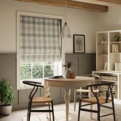 Large Check Daylight Roman Blind -Home Furnishing Store 30873262