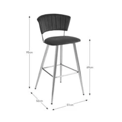 Kendall Bar Stool, Velvet -Home Furnishing Store 30876309 alt09