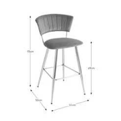 Kendall Bar Stool, Velvet -Home Furnishing Store 30876311 alt09