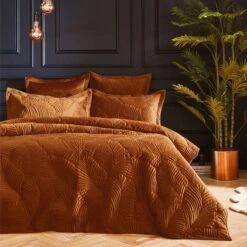 Paoletti Palmeria Embroidered Reversible Duvet Cover & Pillowcase Set -Home Furnishing Store 30876947