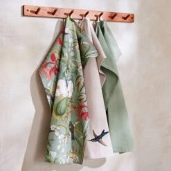 Set Of 3 Botanical Bird Tea Towels