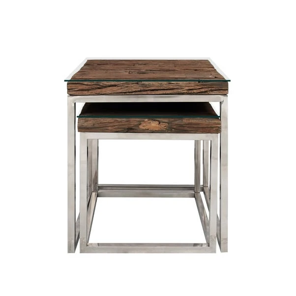 Indus Valley Railway Sleeper Nest Of 2 Tables 4 Indus Valley Railway Sleeper Nest Of 2 Tables - Image 2