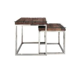 Indus Valley Railway Sleeper Nest Of 2 Tables 16 Indus Valley Railway Sleeper Nest Of 2 Tables -Home Furnishing Store 30877730 alt05