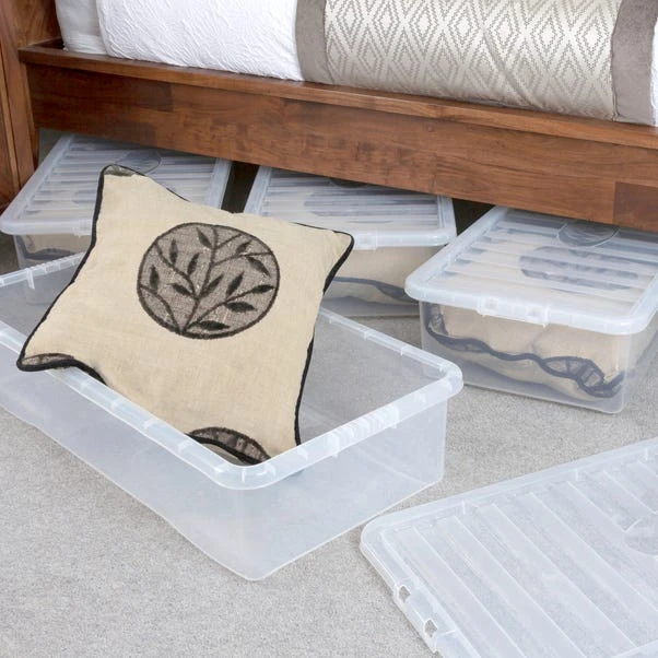 Wham Crystal Set Of 5 Underbed Boxes & Lids 3 Wham Crystal Set Of 5 Underbed Boxes & Lids