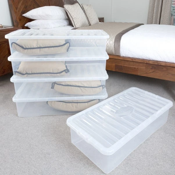 Wham Crystal Set Of 5 Underbed Boxes & Lids 4 Wham Crystal Set Of 5 Underbed Boxes & Lids - Image 2