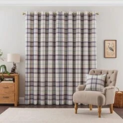 Henley Checked Eyelet Curtains -Home Furnishing Store 30882988 alt04