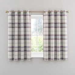 Henley Checked Eyelet Curtains -Home Furnishing Store 30882999 alt05