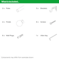 Oslo Extendable Metal Eyelet Curtain Pole -Home Furnishing Store 30883326 alt09